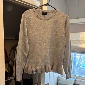 Lumiere Gray Ruffle Hem Sweater